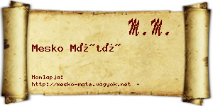 Mesko Máté névjegykártya